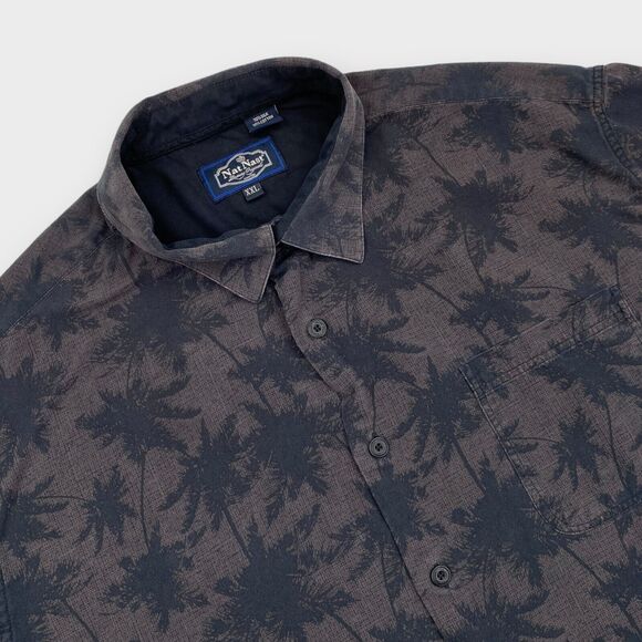 Nat Nast Hawaiian Shirt Mens 2XL Silk Brown Floral Luxury Original Aloha Beach - Picture 1 of 14